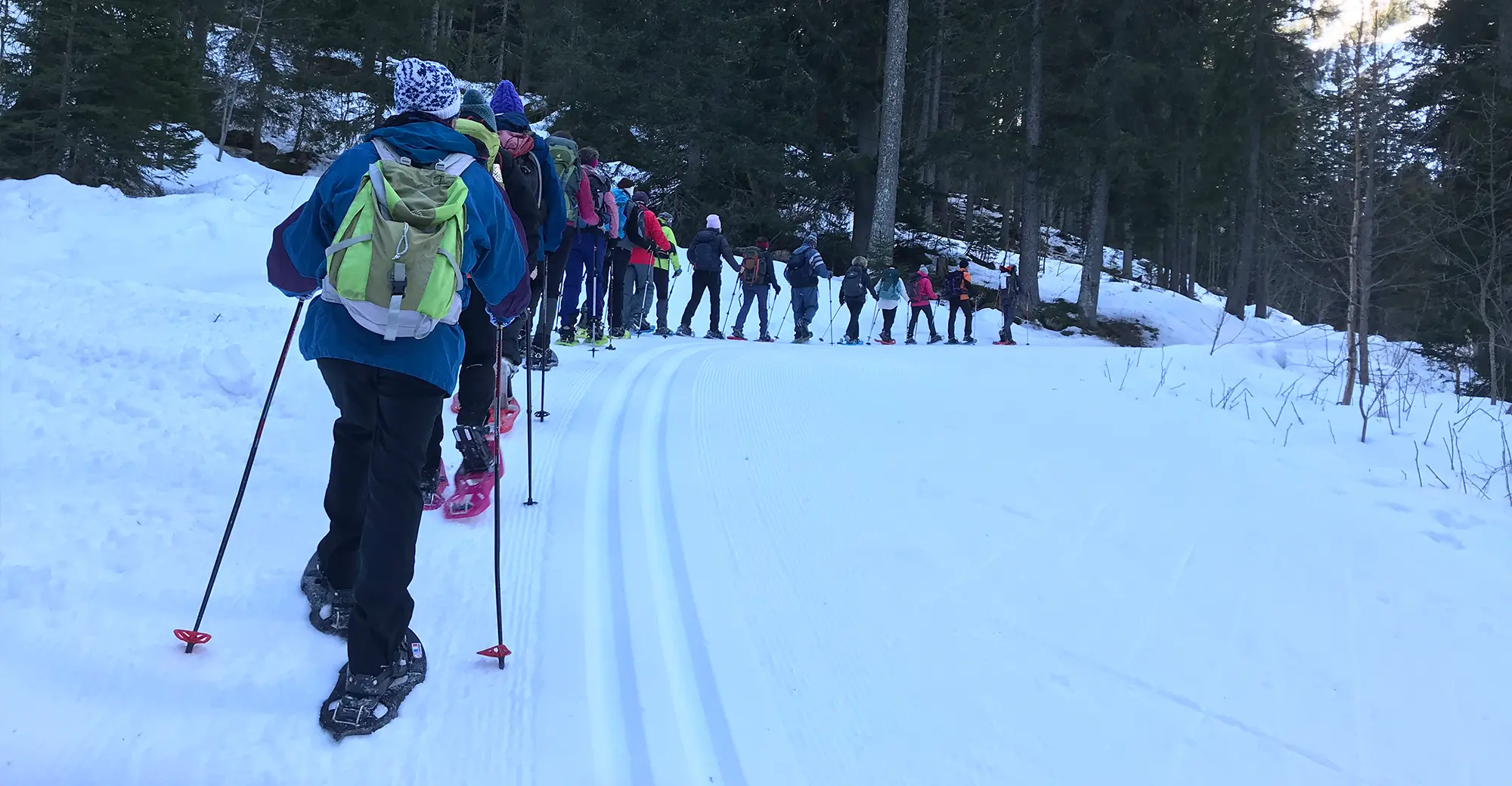 Activité raquette d'hiver en moyenne montagne